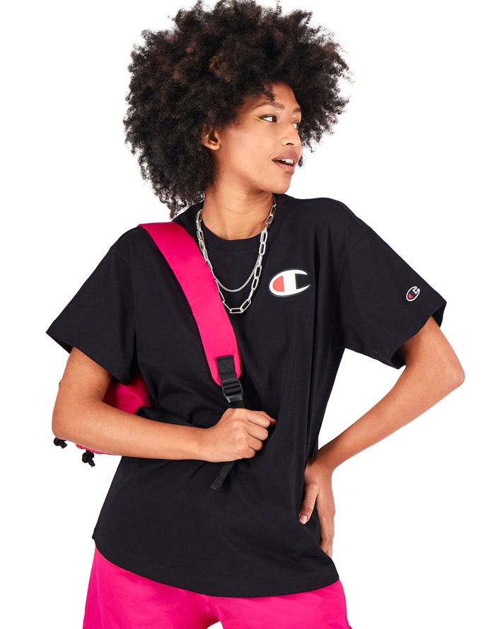 Camiseta Champion Mujer - Maxi C Patch ( Negras ) 5291430-FR